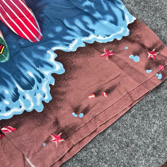 Paradise Found Shirt Mens 2XL XXL Blue Hawaiian Surfboard Surfer Print Button Up - Picture 6 of 14